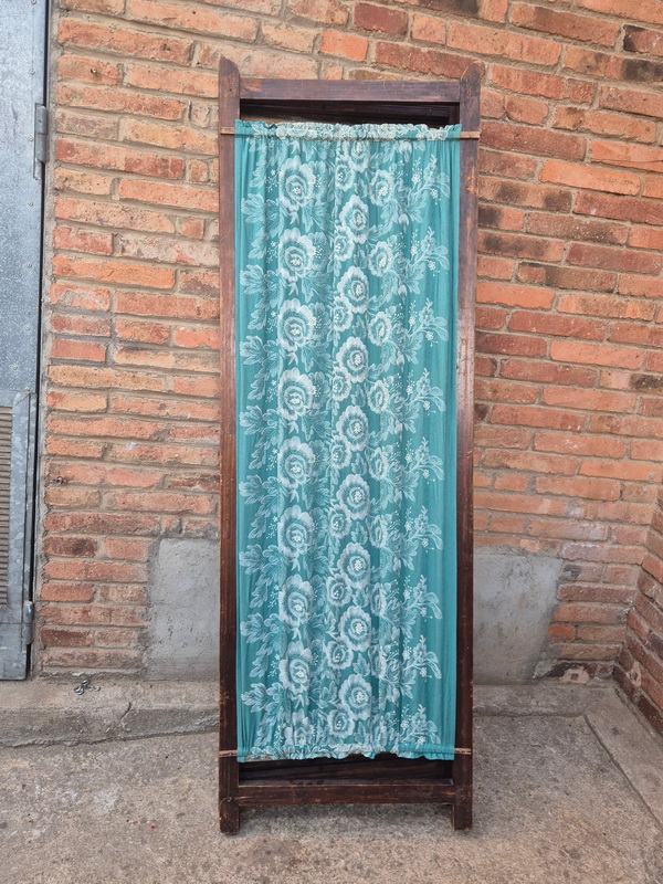 biombo 3hojas madera textil azul 180x180x2.5 1u